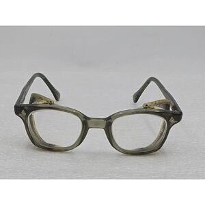 Vtg American Optical AO Flex-Fit Z87 6 M Horn Rimmed Safety Glasses READ